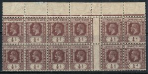 Leeward Islands #61* NH  Gutter block of 12  CV $30.00