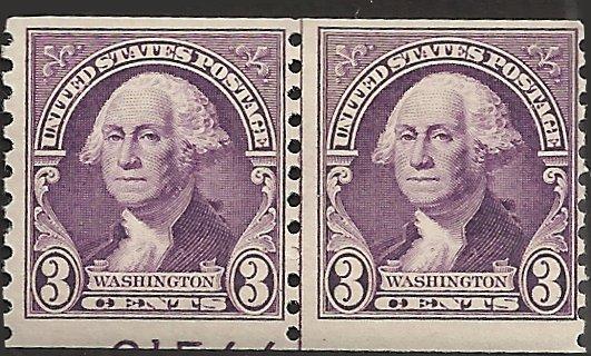 # 721 MINT NEVER HINGED Line Pair LIGHT VIOLET GEORGE WASHINGTON Cat $13.00