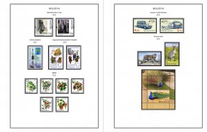 COLOR PRINTED MOLDOVA 2011-2020 STAMP ALBUM PAGES (52 illustrated pages)