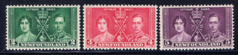 Newfoundland 230-32 MNH 1937 KGVI Coronation