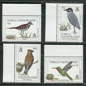 TURKS & CAICOS BIRDS SET & SOUVENIR SHEET MINT NEVER HINGED