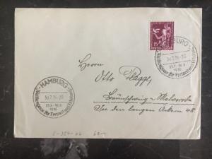 1936 Hamburg Germany Cover Allegory Of Recreation Congress Stamps #A92