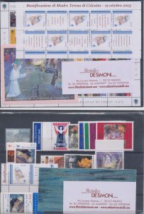 2003 Vatican, New stamps, complete vintage, 21 values + 3 sheets + 1 booklet - M