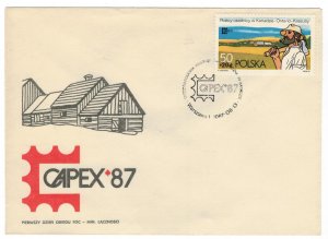 Poland 1987 FDC Stamps Scott B145 Polish Immigration to Canada Ontario