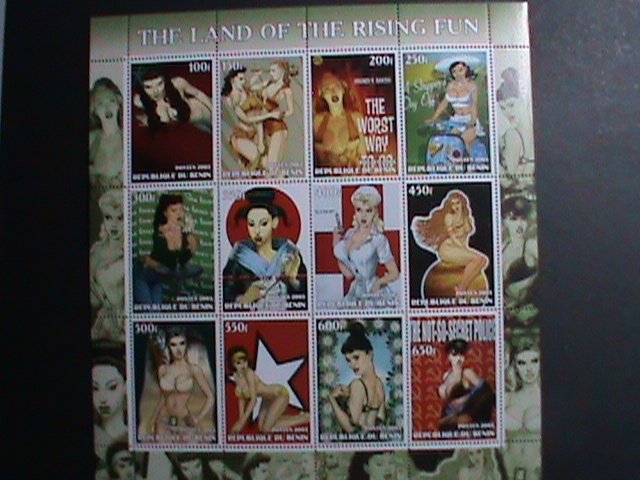 BENIN-2003- THE LAND OF THE RISING FUN-SEXY MODELS ARTS AND PAINTING MNH FUL