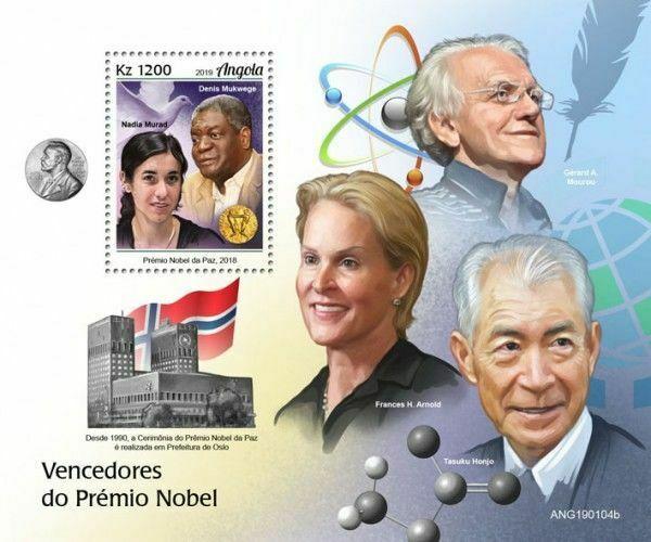 Z08 ANG190104b ANGOLA 2019 Nobel Prize winners MNH ** Postfrisch