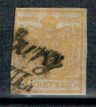 Austria 1850 Used Stamps Scott 1 Mi 1Xa Coat of Arms