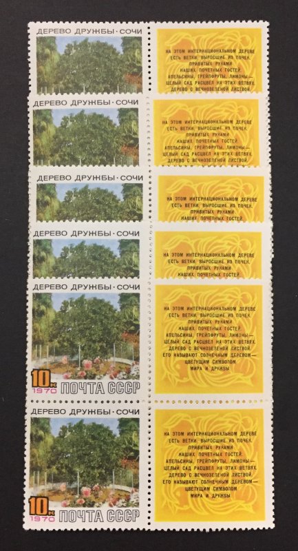 Russia 1970 #3712+Label,Wholesale lot of 10, Friendship, MNH, CV $5.