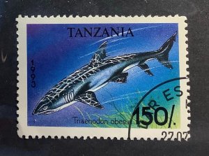 Tanzania 1993 Scott 1141 CTO - 150sh, Whitetip Reef Shark (Triaenodon obesus)