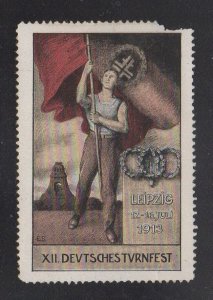 German Advertising Stamp- 1913 Leipzig 12th National Gymnastics Festival - MH OG 