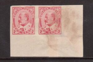 Canada #90iii XF Mint Plate II Imperforate Pair Variety