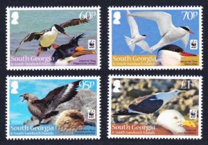 South Georgia WWF South Atlantic Seabirds set of 4v with white border SG#556-559