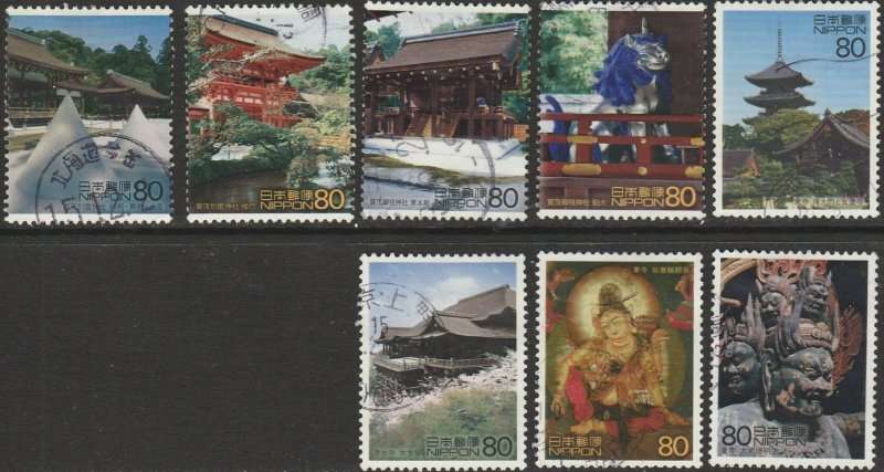 Japan, #2761a-e,  h-j Used  From 2001  pencil mark on back,  short set