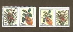 US Scott # 3126, 3127, 3128, & 3129 /1997 Set of Pairs Merian Botanical