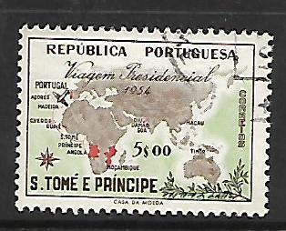 ST. THOMAS & PRINCE ISLANDS, 368, USED, MAP AND PLANE