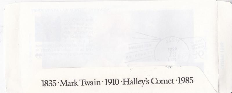 West Germany-USA Mark Twain-Halleys Comet 36c Aerogramme Unused FDI VGC Rare