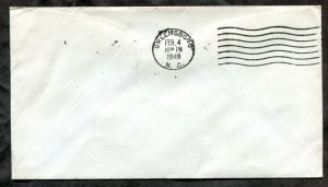 d91 - HPO Cover 1949 First Trip GREENSBORO and BOONE NC