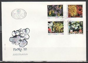 Yugoslavia, Scott cat. 1748-1751. Marine Life issue. First day cover.