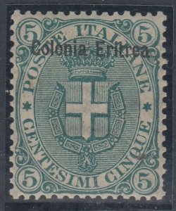 Italy Eritrea n. 3 cat.1000$ SUPER CENTERED  MH*
