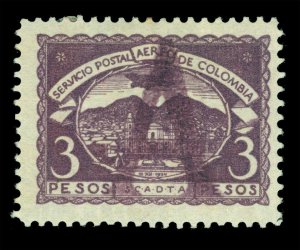 COLOMBIA 1921 AIRMAIL - SCADTA Germany A handstamp 3p violet Sc# CLA10 mint MH