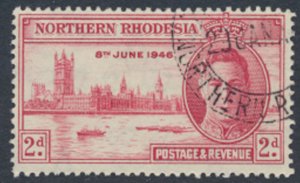 Northern Rhodesia  SG 47 Victory  SC# 47  Used / FU   see detail and scans