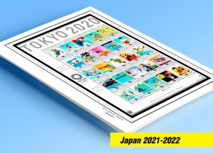 COLOR PRINTED JAPAN 2021-2022 STAMP ALBUM PAGES (84 illustrated pages)