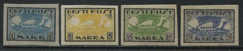 Estonia 1920 high values 1 to 25 marks mint o.g. hinged 