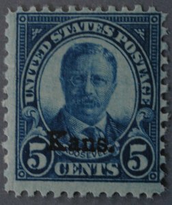 United States #663 5 Cent Roosevelt Kans Overprint MNH