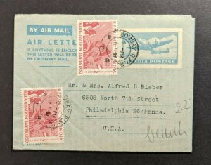 1951 Bombay India Airmail Cover to Philadelphia PA USA