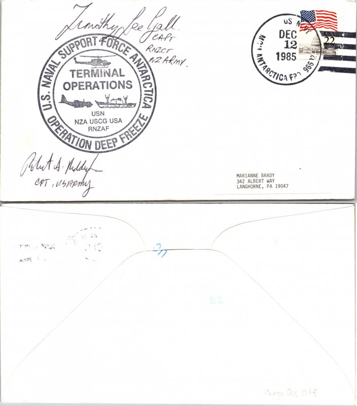 1985 US NAVY + CACHET + SIGNED, 1985, Polar