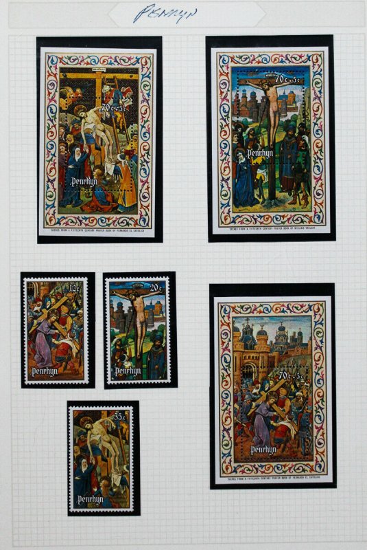 Penrhyn Stamps Mint NH Collection Art Sets S/S 1970's to 1980's