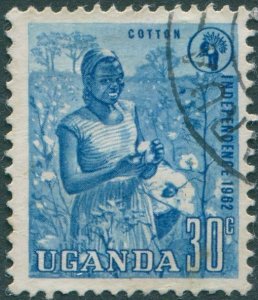 Uganda 1962 SG103 30c Cotton FU