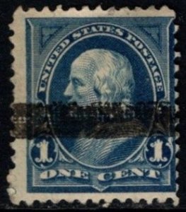 1898 US Scott #- 279 1 Cent Benjamin Franklin Silent Precancel Used