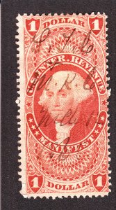 US R72c $1 Manifest Used F-VF SCV $40