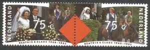 1991 Netherlands 1400-1401Paar Queen Beatrix and Prince Claus' 25th wedd...