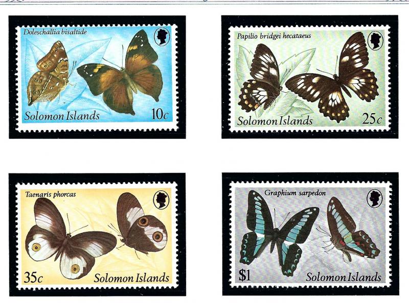 Solomon Is 461-64 MNH 1982 Butterflies