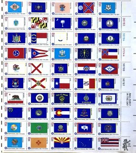 PCBstamps   US #1633/1682 Sheet $6.50(50x13c)State Flag, MNH, (9)