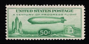 EXCEPTIONAL GENUINE SCOTT #C18 VF-XF MINT PRISTINE OG NH 1933 GREEN ZEPPELIN