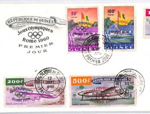 GUINEA 1960 FDC Rome OLYMPIC GAMES Air Mail High Values SPORTS {samwells}YW18