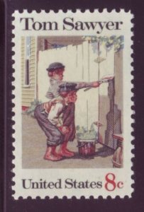 1972 Tom Sawyer Single 8c Postage Stamp, Sc# 1470, MNH, OG