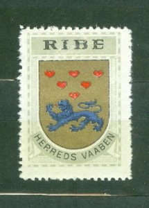 Denmark. Poster Stamp 1940/42. Mnh. District: Ribe. Coats Of Arms. Lion, Hearts