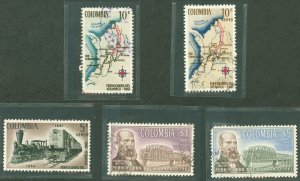 Colombia #748/C441-C444 Used Single