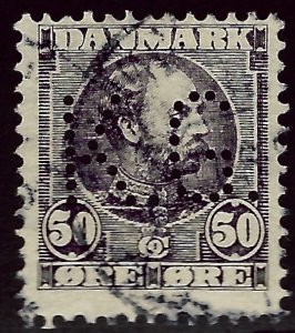 Denmark SC#68 Used F-VF Rare Perfin SCV$120.00...Beautiful Denmark!