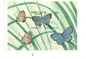 Turks and Caicos - 1990 - Butterflies  - Souvenir Sheet - MNH (Scott#834)