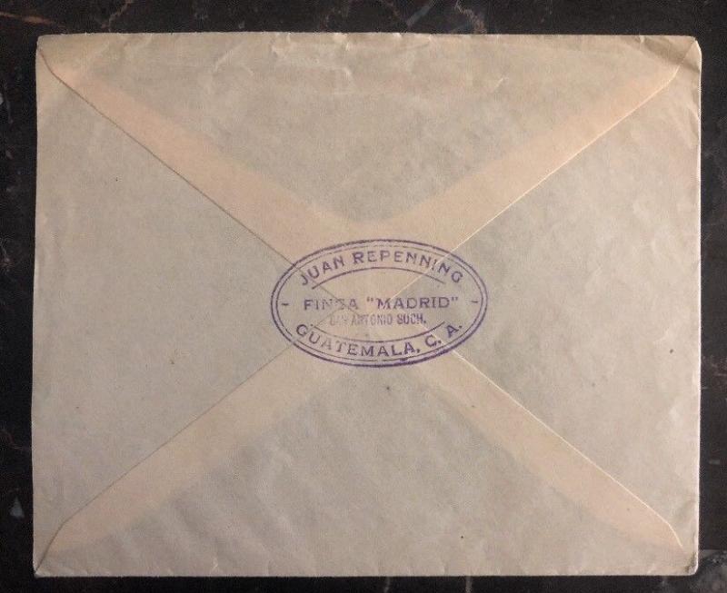 1930 San Antonio Such Guatemala Airmail Cover To Berlin Germany Via New York