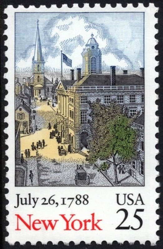 SC#2346 25¢ Bicentenary Statehood: New York Single (1988) MNH