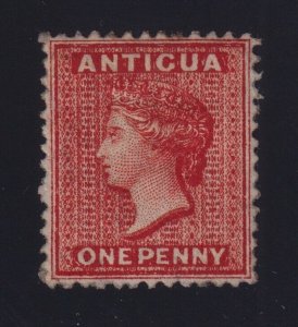 Antigua SG #14 (1872) 1d scarlet Queen Victoria Mint VF H (Sc. 6)