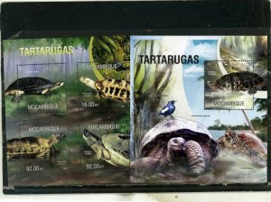 MOZAMBIQUE 2013 REPTILES/TURTLES SHEET OF 4 STAMPS & S/S MNH