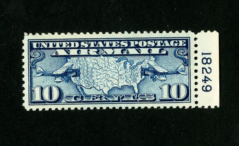 US Stamps # C7 Supurb Gem Plate Number OG NH