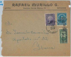 74124  - ECUADOR - Postal History - COVER  to IBARRA - Muller catalogue # 8 1923